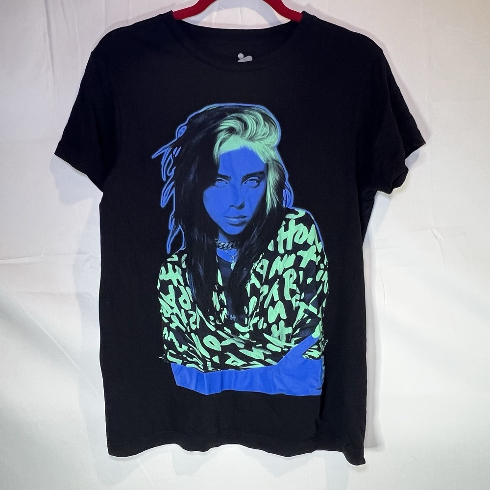 New Billie Eilish Band Concert T-shirt World Tour Medium Tee Pop Music-2021